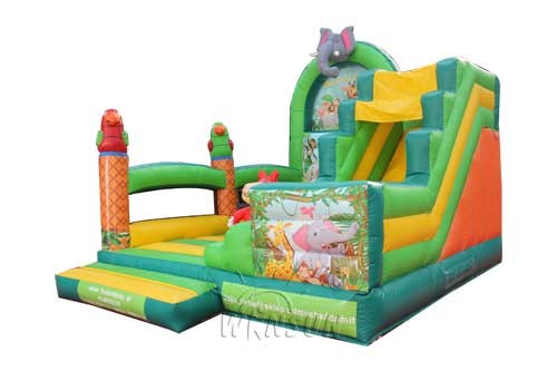 Quality Animal World inflatable combo WSC-338/Green forest theme wholesale