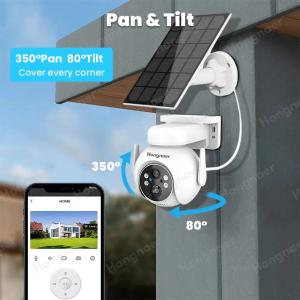 China 4MP HD Solar Powered Home Security Camera Color Night Vision Wifi Solar CCTV Camera Google Assistant on sale