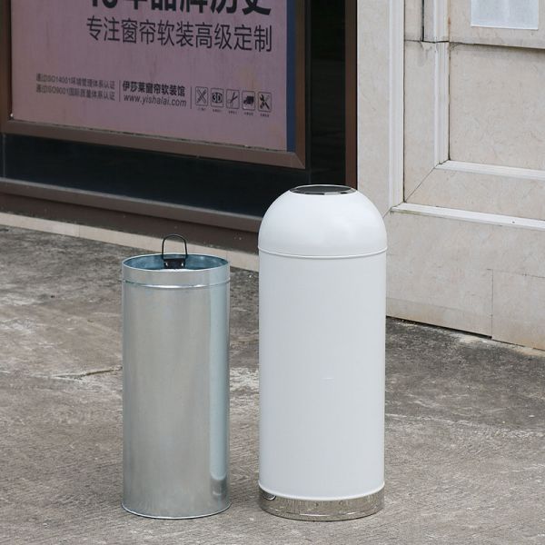 Round Business Shop Hotel Outdoor Stainless Steel Large Capacity Trash Can