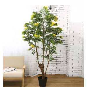 Cheap Garden Landscape Artificial Potted Floor Plants Cassia Flowering Tree for sale
