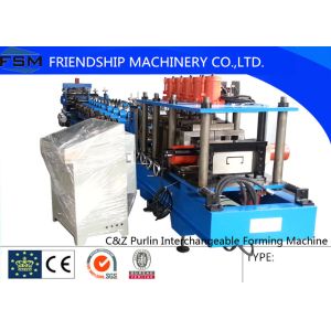 PLC Control C Z Purlin Roll Forming Machine With Punching Systerm