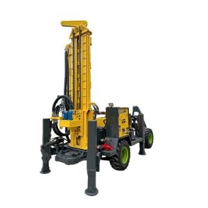 The RCF220W Wheel-type Trailer DTH Water Well Drilling Rig Powered By 65KW