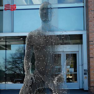 Modernistic Style Stainless Steel Figure Sculpture with Superb Combination Metal