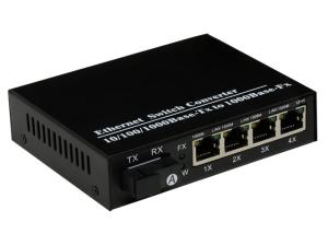 Cheap 1000Mbps 4 Port Online SFP Fiber Optic Transceiver Module SX/LX Data Buffer 256K for sale