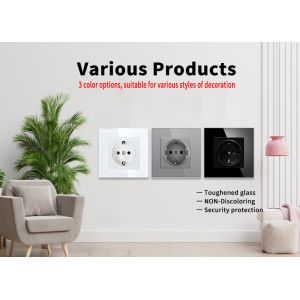 European Standard Electrical Wall Socket 16A 3500W Round Wall Socket Box