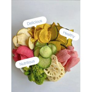 Low Temperature Vacuum Fried Vegetable Chips Crispy Green Radish Healthy Green