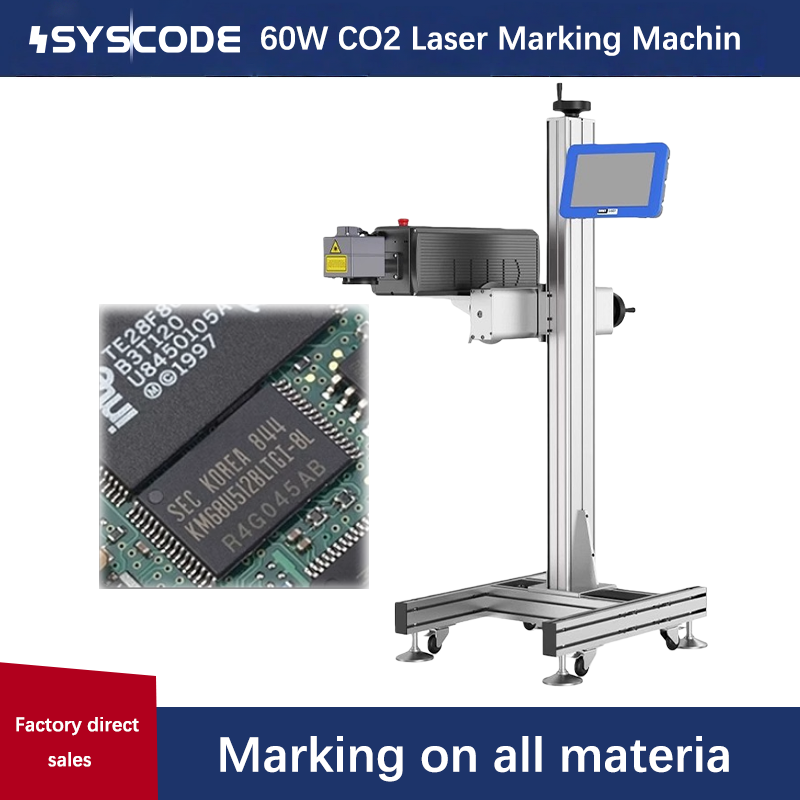 60W CO2 Laser Marking Machine - High-Speed Non-Metal Coding System for PET, Plastic & Leather