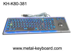 Cheap SS Industrial Metal Computer Keyboard With Trackball , Standard USB Or PS2 Output Support for sale