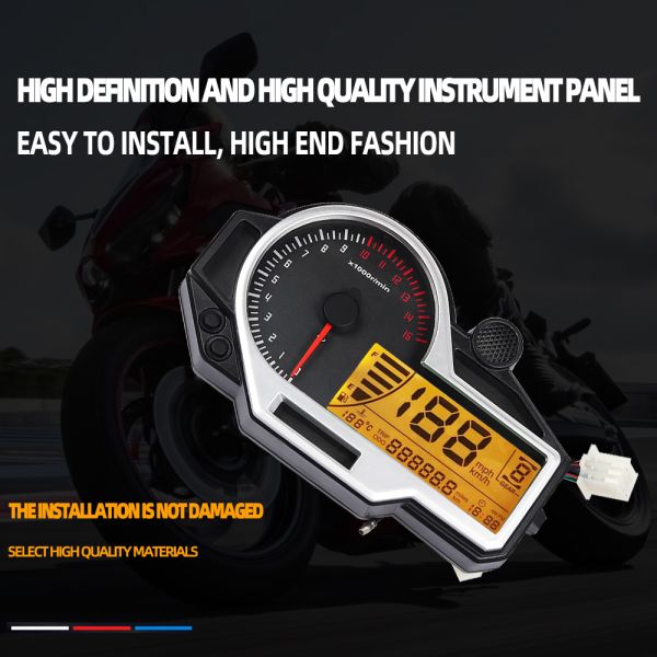 LCD Motorcycle Digital Speedometer , DC 8-12V Universal Motorcycle Odometer