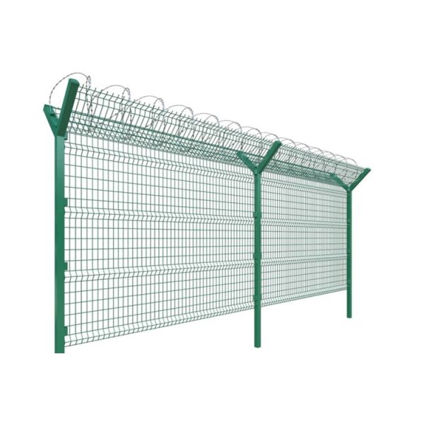 Quality Galvanized Steel Razor Wire And Barbed Wire Fences For High Security Anti Climb Fencing System Supported By Y Posts wholesale