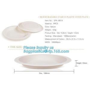 custom printed party plates disposable sugarcane bagasse plate Biodegradable