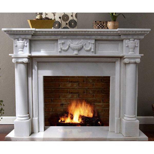 Quality White Marble Fireplace Mantel wholesale