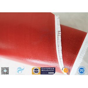 80g Single Side Silicone Coated Fiberglass Fabric Red Color Non - Flammable E