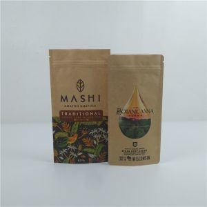 China Custom Stand Up Pouch With Zipper , Heat Seal Printed Biodegradable Food Kraft Paper Bag on sale
