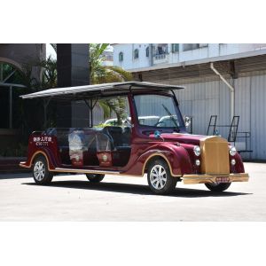 Customized Color 11 Passengers Electric Sightseeing Bus With Classic Metal