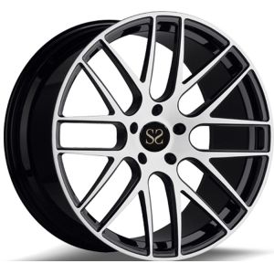 2- Piece Gloss Black Machined 21 Rims For 911 Forged Rims Wheels 5x130
