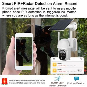 Rechargeable 2K Solar WiFi Camera 128G Memory Cloud Light Two Way Talk Wireless