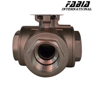 Pneumatic Three-Way Ball Valve With Wedge Sealing