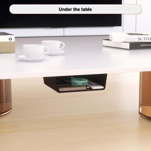 Functional Design Under Table Storage Shelf for Adjustable Stand Up Table