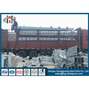 High Voltage 10KV - 220KV Electric Galvanized Steel Pole , Galvanized Light Pole