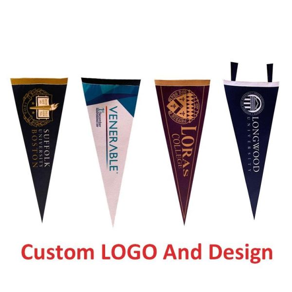 Quality Sublimation Polyester Felt Pennant Flag 15x20cm Triangle Shape wholesale