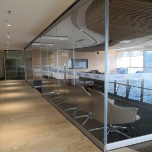 Movable Partition Walls Tempered Glass Partition Without Aluminum Retractable