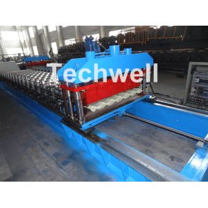 High Speed Metal Tile Cold Roll Forming Machine With Servo Flying Cutting Type