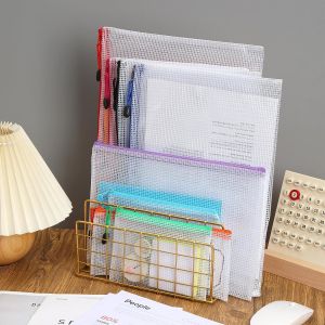 Mesh Zipper Pouch, Waterproof Zipper Bags, 8 Sizes Waterproof Plastic Document
