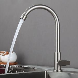 Cheap OEM Silvery Luster Single Hole Basin Faucet Not Easy To Rust Durable for sale