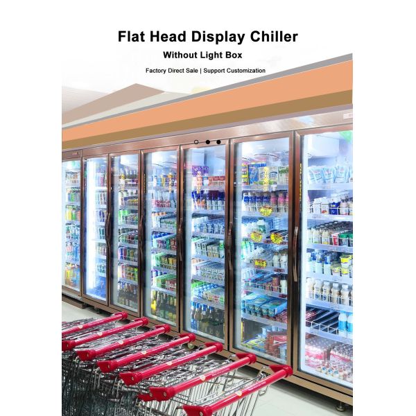 Fan Cooling Swing Door Beverage Display Cooler / Supermarket Refrigerator