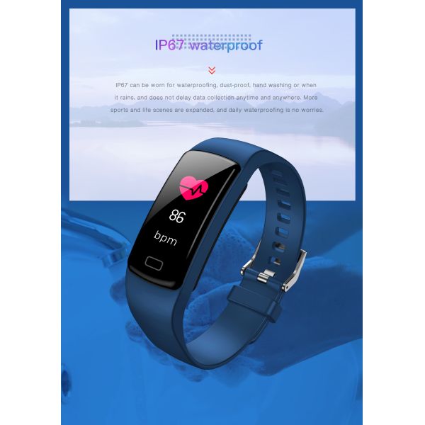 Touch Screen Heart Rate Monitor Smart Fitness Tracker Band