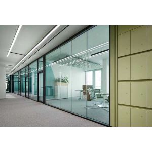 China Aluminum Frame Glass Partition Wall System 90mm 108mm Thickness on sale