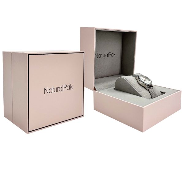 Quality Pink ODM Custom Watch Packaging Box With Black Frame wholesale