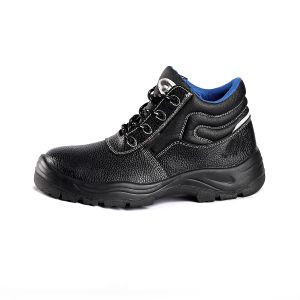 China Embossed Cow Leather Upper Middle Cut Safety Shoes Anti Puncture Anti Static EVA Insole on sale