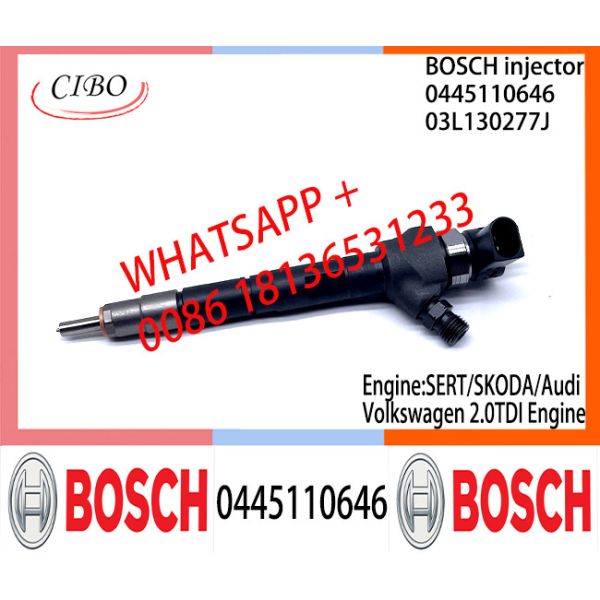 BOSCH 0445110646 03L130277J Common Rail Fuel Injector 0445110646 03L130277J For SERT/SKODA/Audi1/Volkswagen 2.0TDI