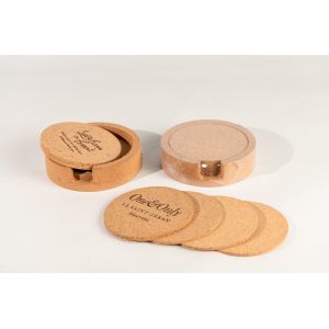 HOT SALE 4'' Square Cork Coaster Set of 4 With Holder Cork for Bar or Home