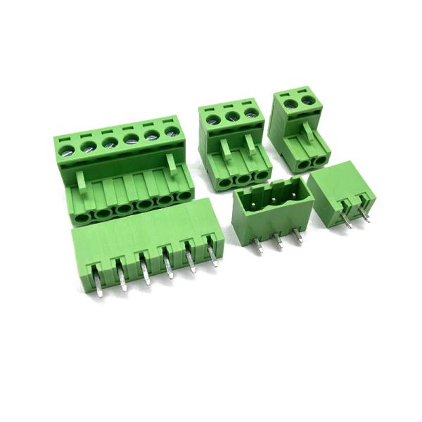 5.08mm Pitch PCB Plug-in Screw Terminal Blocks Plug + Right Angle Pin Header