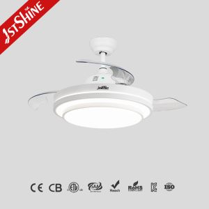 42 Inch LED Ceiling Fan with Hidden Blades and Metal Acrylic Material by