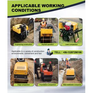 Walk Behind Double Drum Road Roller Hand Mini Road Roller Compactor for Sale