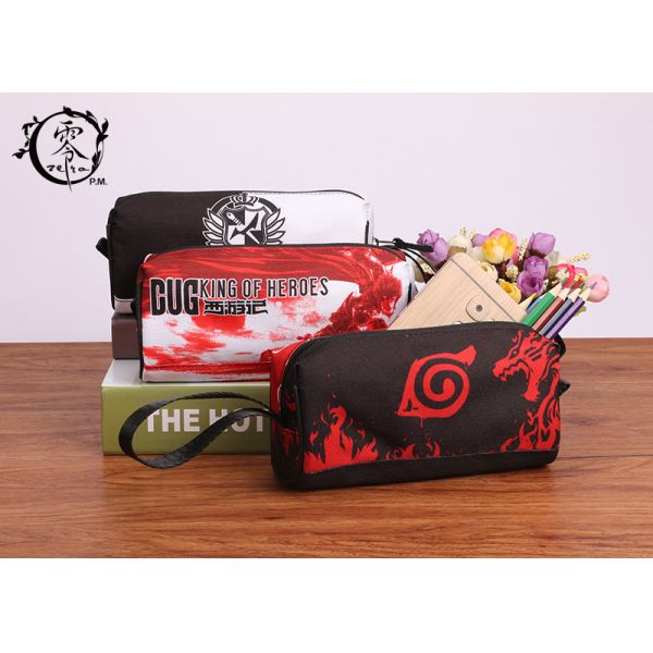 Cartoon Naruto Pencil Case Pouch Handy Wearable Canvas Pencil Wrap Case With