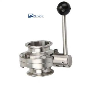 China General Manual Sanitary Butterfly Valve for Milk Water Forged Stainless Steel 304 316 on sale