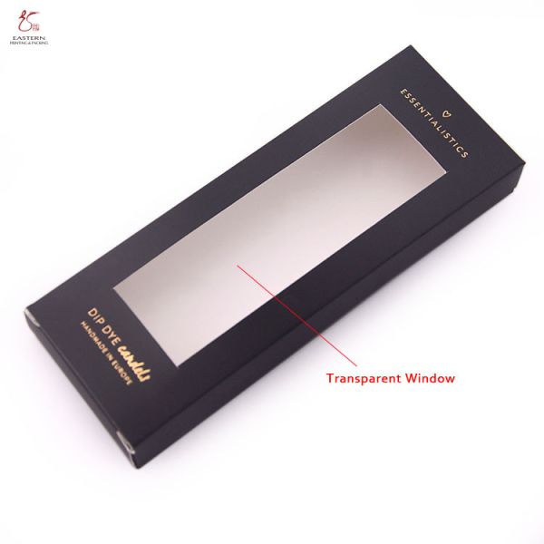Custom Printed Black Cardboard Boxes With Clear Window | Carboard Dispaly Packaging Box
