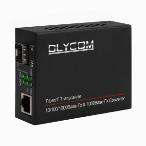 1G SFP Media Converter Gigabit Fiber Optic Ethernet Unmanaged Mini Size Black