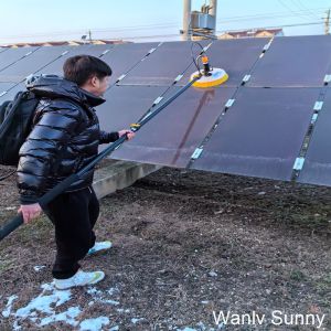 Extendable Pole Solar Panel Cleaning Brush with Nylon Single Rotary Brush Head