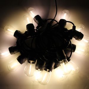 Waterproof IP65 String Lights Outdoor LED Bulb Light S14 27ft 12bulb Solar Panel