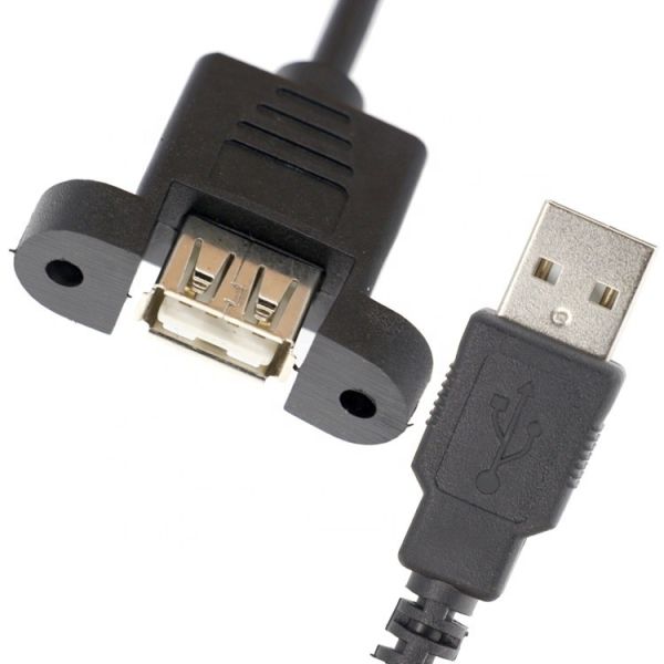 Customization1M 2M Stud Male to Female Panel Mount USB 2.0 Type A Extension