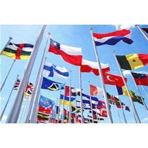 School Segmented Telescoping Flag Pole , Detachable Retractable Flag Pole