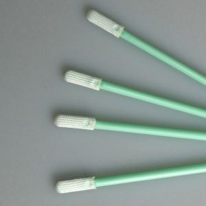 70mm Double Knitted Flat Mini Head Polyester Swab Applicator With PP Stick