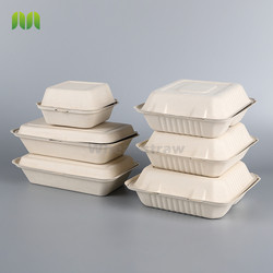 compostable sugarcane clamshell sushi to go box bagasse disposable biodegradable