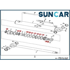 China 50D 50G JOHN DEERE Kits FYD00000073 Bucket Cylinder Replacement Seal Kits on sale